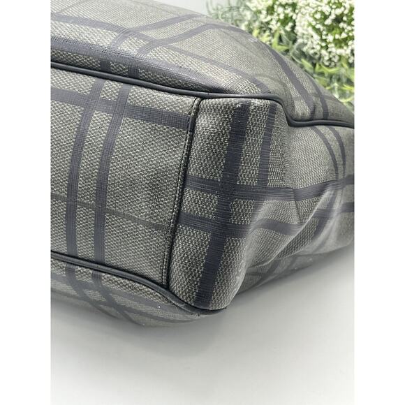 COACH‎ F71072 Gray Black Tattersall Metropolitan Tote Messenger Briefcase Bag - Picture 12 of 14